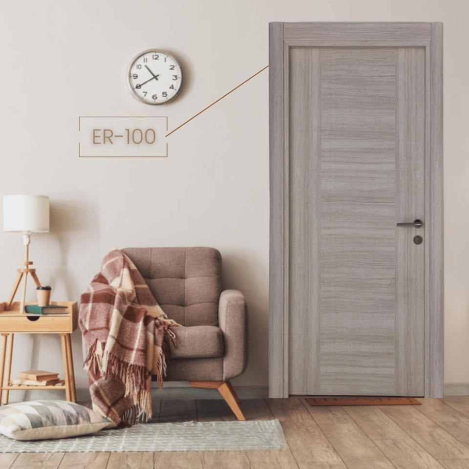 Porte chamber PVC de couleur grise